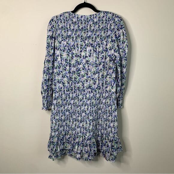 Veronica Beard Darrah floral smocked dress size 12 cobalt multi wedding guest - Picture 9 of 12